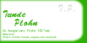 tunde plohn business card